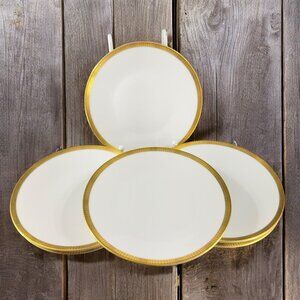 Rosenthal Germany 3680 White Gold Band Black Lines Round Plate Dish 6 Inch Set 6